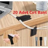 20 Adet Kendinden Yapışkanlı Cırt Cırtlı Bant Gri