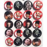 20 Adet Kırmızı Ay Yıldız Türk Bayrağı Yaka Rozeti