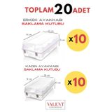 20 Adet Klipsli Kalın Ayakkabı Saklama Kutusu 10 Adet Kadın 10 Adet Erkek Için Steril Şeffaf
