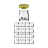 20 Adet Mini-küçük Cam Kavanoz Numune, Mama, Düğün Ve Kına Şekerleme Kavanozu 40ml. Şeffaf