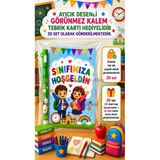 20 Adet Okula Yeni Başlayan Öğrencilere Sınıfımıza Hoşgeldin Yazılı Hediye Seti 1. Sınıf- Sene Başı Hatırası Ayıcık Desenli Görünmez Kalem Tebrik Kartı Hediyeli