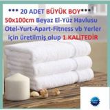 20 Adet Otel Havlusu 50 x 90Cm %100 Pamuklu Beyaz El Havlusu ! beyaz