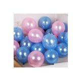 20 Adet Pembe-Mavi Metalik Balon
