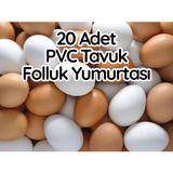 20 Adet Pvc Sahte Tavuk Yumurtası Tavuk Folluk Yapay Yumurta ( Sarı -Beyaz)