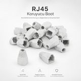 20 Adet RJ45 Konnektör Koruyucu Kılıf Boot Ethernet Ağ Kablosu Uç Koruma Aparatı Cat5 Cat6 Cat7 Uyumlu Plastik Kablo Kılıfı