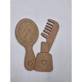 20 Adet Sevimli Ayna Tarak Ahşap Boyama Okul Diy Etkinlik Aktivite Sanat 15 cm x 12 cm