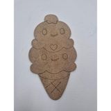 20 Adet Sevimli Külah Dondurma Ahşap Boyama Okul Diy Etkinlik Aktivite Sanat 15 cm x 8 cm (Kopya)