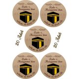 20 Adet Sticker Hac, Umre, Kabe, Dua Temalı Hediye Poşeti Etiketi Küçük Boy