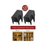 20 Adet Tekli Ayakkabı Düzenleyici Ayakkabı Rampası Siyah