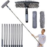20+ Ayaklar Silecek Pencere Temizleyici 2'si 1 Arada Dönebilen Pencere Temizleme Alet Seti, 3-14 ft Spliceable Kutup, İç Mekan Dış Mekan Pencere Araba Camı için Pencere Yıkama Ekipmanları (Silecek