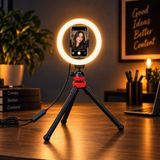 20 cm 8 Inç LED Halka Işık Ahtapot Tripod Telefon Tutucu M-20 - Standart