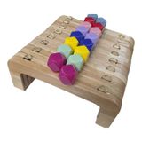 20 cm Ahşap Burs Akrilik Boncuk Başlıklı Çanta Bursu, Fuşya Boncuklu