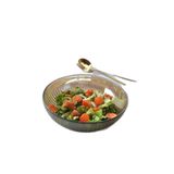 20 Cm Cam Salata Tabağı Füme Salata Kasesi Orta Boy Tabak 2-3 Kişilik, Beyaz