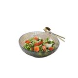 20 Cm Cam Salata Tabağı Füme Salata Kasesi Orta Boy Tabak 2-3 Kişilik, Kırmızı