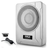 20 cm Düşük Profilli Amplifiye Subwoofer Sistemi - 600 Watt Kompakt Kapalı Aktif Deniz Alt Koltuk Araç Subwoofer, Dahili Amplifikatörlü, Düşük ve Yüksek Seviye Girişli Elektrikli Araba Subwoofer - Pyle PLMRSBA8
