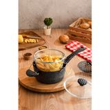 20 cm Granit Tava, Patates, Sosis ve Cips Kızartma Tencere Kapaklı - Seçenek 1 - Ahşap