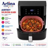 20 Cm Kare Model Isıya Dayanıklı Yıkanabilir Silikon Airfryer Pişirme Matı