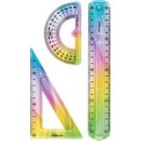 20 Cm Kırılmaz Esnek Cetvel Takımı 3 Lü Set Çok Renkli