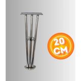 20 cm Metal Boncuklu Koltuk Ayağı Mobilya Ayağı Ünite Ayağı Konsol Ayağı Puf Berjer Ayağı - Krom
