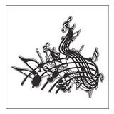 20 cm Müzik Notası Folyo Sticker