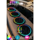 20 Cm Sese Duyarlı Neon Pixel Led Hoparlör Kapağı – Argb Işık Efektli, Rf Kumandalı, 4’lü Set, 12v