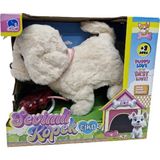 20 cm Sesli Müzikli Kablo Kumandalı Yürüyen Pelüş Köpek 7979 - Çok Renkli