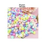 20 Gr (100 Adet) Şeker Rengi Akrilik Kalp Boncuklar Renkli Karışık Plastik Pastel Boncuklar Ara Boncuk Kalp Şekilli Koly