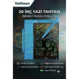 20 Inc Renkli Lcd Grafik Dijital Kalemli Çizim Tableti Yazı Tahta Not Yazma Eğitim Tableti Mavi