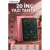 20 Inc Renkli Lcd Grafik Dijital Kalemli Çizim Tableti Yazı Tahta Not Yazma Eğitim Tableti Pembe