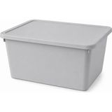 20 Litre Kapaklı Plastik Depolama Kutusu Organizer Kutu Çok Amaçlı Düzenleyici Saklama Kutusu Ev Içi Dolap Içi Oyuncak Kıyafet Banyo Mutfak Organizer Kutusu (Açık Gri)