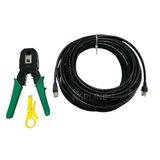 20 Metre 20 Mt Ev Içi Internet Kablosu Ve Sıkma Pensesi Birlikte -5 Adet Jak Set