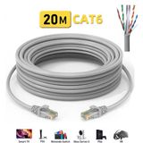 20 Metre Cat6 Internet Kablosu Ethernet Utp Patch High Speed Açık Gri 1000 Mbps - Kaliteli Kablo