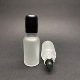 20 Ml Buzlu Cam Roll on Şişesi , Siyah Kapaklı Cam Esans Şişesi 20 cc x 3 Adet