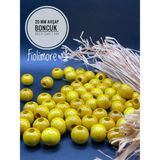20 mm Ahşap Boncuk (50 gr 18 Adet)Geniş Delik Çapı 7 mm Makrome Çanta Bileklik Takı Renkli - Sarı