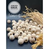 20 mm Ahşap Boncuk (50 gr 18 Adet)Geniş Delik Çapı 7 mm Makrome Çanta Bileklik Takı Renkli