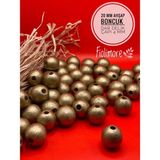 20 mm Ahşap Boncuk (50 Gram 21 Adet) Dar Delik Çapı 4 mm Makrome Çanta Bileklik Takı Renkli - Altın Sarı