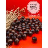 20 mm Ahşap Boncuk (50 Gram 21 Adet) Dar Delik Çapı 4 mm Makrome Çanta Bileklik Takı Renkli - Kahverengi