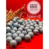 20 mm Ahşap Boncuk (50 Gram 21 Adet) Dar Delik Çapı 4 mm Makrome Çanta Bileklik Takı Renkli - Mavi