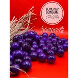 20 mm Ahşap Boncuk (50 Gram 21 Adet) Dar Delik Çapı 4 mm Makrome Çanta Bileklik Takı Renkli - Mor