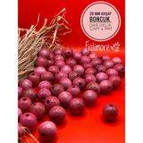 20 mm Ahşap Boncuk (50 Gram 21 Adet) Dar Delik Çapı 4 mm Makrome Çanta Bileklik Takı Renkli - Pembe