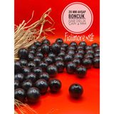 20 mm Ahşap Boncuk (50 Gram 21 Adet) Dar Delik Çapı 4 mm Makrome Çanta Bileklik Takı Renkli - Siyah