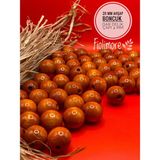 20 mm Ahşap Boncuk (50 Gram 21 Adet) Dar Delik Çapı 4 mm Makrome Çanta Bileklik Takı Renkli - Turuncu