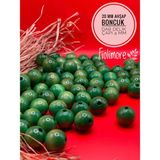 20 mm Ahşap Boncuk (50 Gram 21 Adet) Dar Delik Çapı 4 mm Makrome Çanta Bileklik Takı Renkli - Yeşil