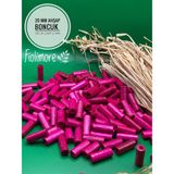 20 mm Kesme Boru Ahşap Boncuk (50 Gram 93 Adet) Delik Çapı 3 mm Makrome Tasarım Takı Bileklik - Fuşya