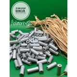 20 mm Kesme Boru Ahşap Boncuk (50 Gram 93 Adet) Delik Çapı 3 mm Makrome Tasarım Takı Bileklik - Gümüş Gri