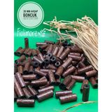 20 mm Kesme Boru Ahşap Boncuk (50 Gram 93 Adet) Delik Çapı 3 mm Makrome Tasarım Takı Bileklik - Kahverengi