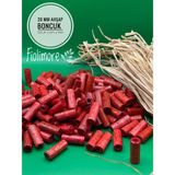 20 mm Kesme Boru Ahşap Boncuk (50 Gram 93 Adet) Delik Çapı 3 mm Makrome Tasarım Takı Bileklik - Kırmızı
