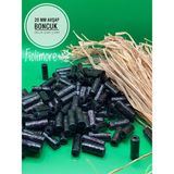 20 mm Kesme Boru Ahşap Boncuk (50 Gram 93 Adet) Delik Çapı 3 mm Makrome Tasarım Takı Bileklik - Siyah