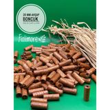 20 mm Kesme Boru Ahşap Boncuk (50 Gram 93 Adet) Delik Çapı 3 mm Makrome Tasarım Takı Bileklik - Taba - Kahve