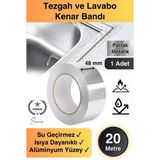 20 mt Parlak Metalik Gri Tezgah Lavabo Kenar Bandı Sızdırmaz Isıya Dayanıklı Bant Su Izolasyon 1 Ad.